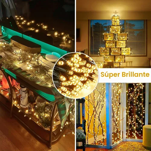 Vista 6 de Cadena de luces de Navidad conectables de 42 pies con 100 luces LED