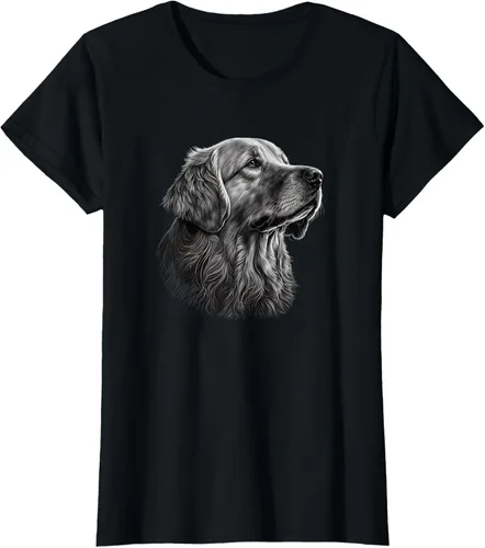 Vista 34 de Camiseta divertida Golden Retriever, Negro