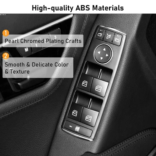 Vista 4 de Moonlinks Cubiertas de botón para interruptor de ventana eléctrica de puerta interior, repuesto compatible con Mercedes Benz A B C E G GLA CLA GLK