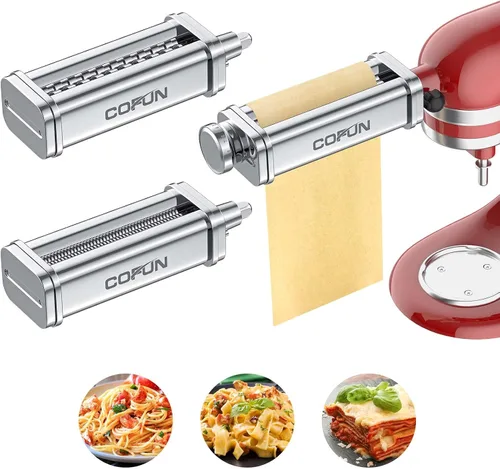 Vista 2 de COFUN Accesorio de pasta 3 en 1 para batidora de pie KitchenAid, acero