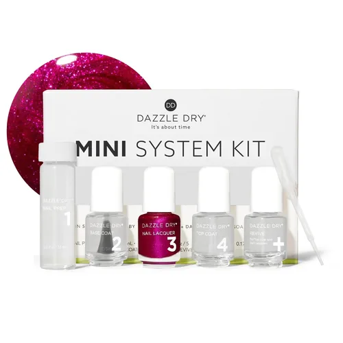 Vista 8 de Dazzle Dry Mini Kit Sistema de 4 Pasos - Carnival Coral, un coral brillante y contundente de cobertura completa. Crema de cobertura completa.