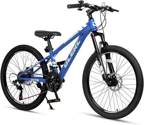 Vista 18 de Glerc Bicicleta de montaña para niños de 20, 24 y 26 pulgadas, bicicleta de montaña para niños y niñas a partir de 6 años, bicicleta Skyline de 21