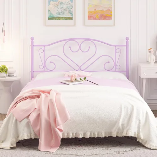 Vista 12 de Weehom Base de cama individual con cabecero, plataforma de metal resistente debajo de la cama, espacio de almacenamiento fácil de montar para niños