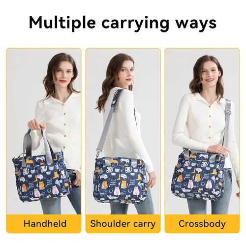 Vista 6 de Bolsa de pañales impermeable para mamá y papá, bolsas de viaje medianas multifunción (paraíso de gatos)