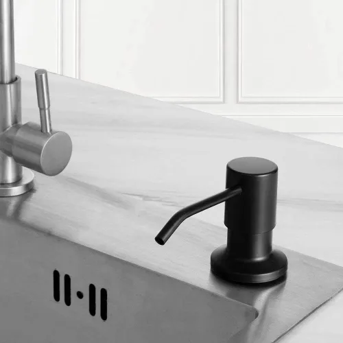 Vista 2 de Dispensador de jabón para fregadero de cocina, dispensador de jabón de fregadero integrado dispensador de loción con botella de 17 onzas