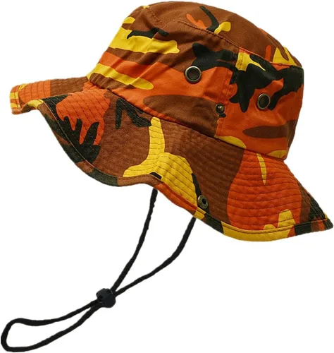 Vista 14 de Glory Max Sombrero de pescador de algodón lavado con correa de barbilla gorra de pesca Sun Safari Boonie Oliva