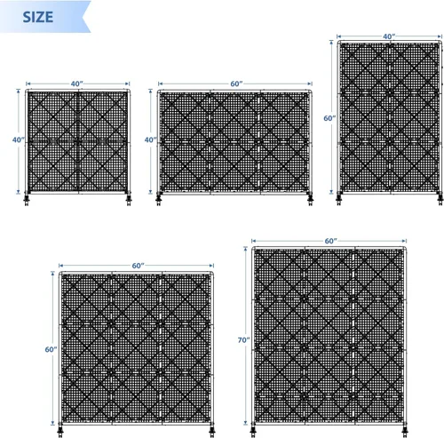 Vista 6 de E&K Cerca de seto de privacidad movible de 40 x 40 pulgadas de alto x 40 pulgadas de alto, césped sintético, divisor de espacio de habitación