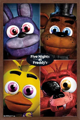 Vista 14 de Trends International Five Nights at Freddy's - Póster de pared cuádruple, 14.725 x 22.375 pulgadas, versión con marco de madera tipo granero