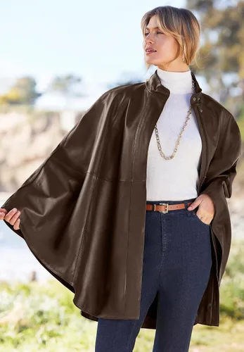 Vista 6 de Jessica London Capa tipo poncho de cuero para mujer en talla grande
