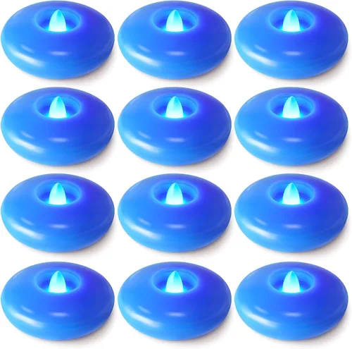 Vista 16 de Homemory Paquete de 6 velas flotantes LED sin llama de 3", 200 horas de duración con pilas, luces de té parpadeantes impermeables para jarrones