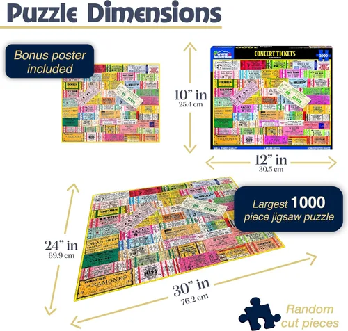 Vista 3 de White Mountain Puzzles - Entradas para conciertos - Rompecabezas de 1000 piezas