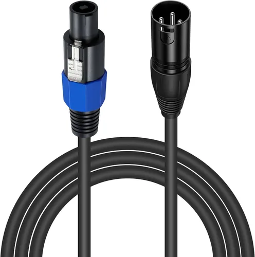 Vista 10 de Poyiccot Cable Speakon hembra a XLR, adaptador Speakon hembra a XLR macho de 6 pies con bloqueo giratorio compatible con micrófono de escenario DJ