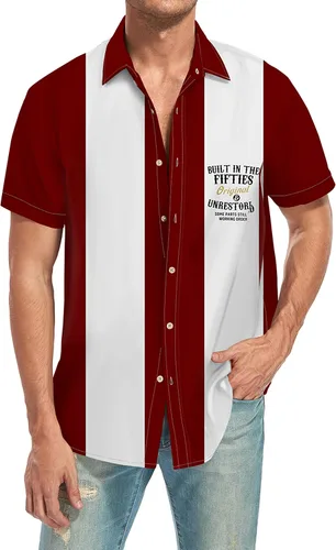 Vista 4 de Ecosunny Camisas de bolos para hombre, polo de manga corta, casual, ajustada, camisa de golf