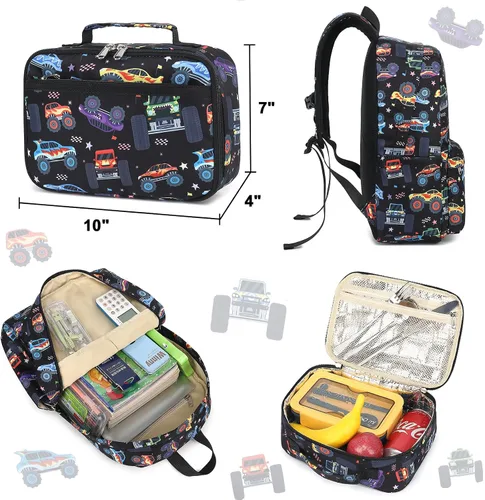 Vista 131 de CAMTOP - Conjunto de mochila y lonchera con estampados divertidos para niños de preescolar y primaria), Y0058-2