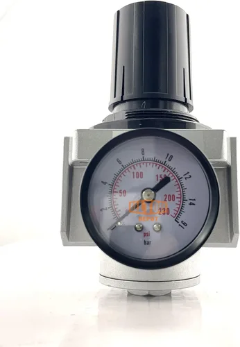 Vista 6 de 1" regulador de presión de aire comprimido en línea estupendo NPT para compresor de aire, 7 a 215 PSI ajustable