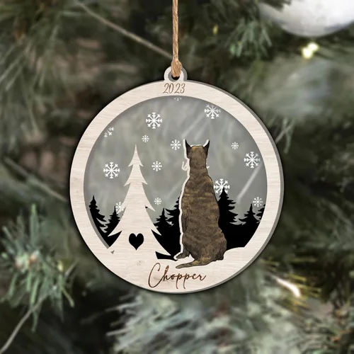 Vista 12 de Nazenti Adorno de Navidad conmemorativo personalizado, regalo personalizado de recuerdo de perro, condolencias por pérdida de mascotas, sabueso