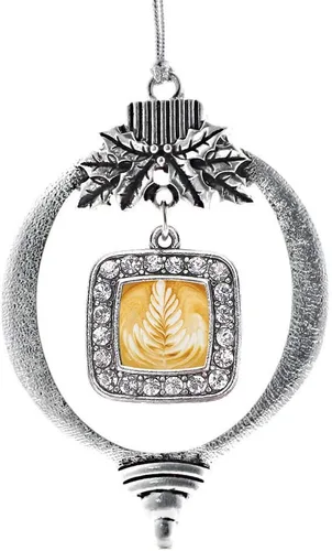 Vista 73 de Inspired Silver - Adorno con dije de reina de rodillo - Adornos navideños cuadrados de plata con joyas de circonita cúbica