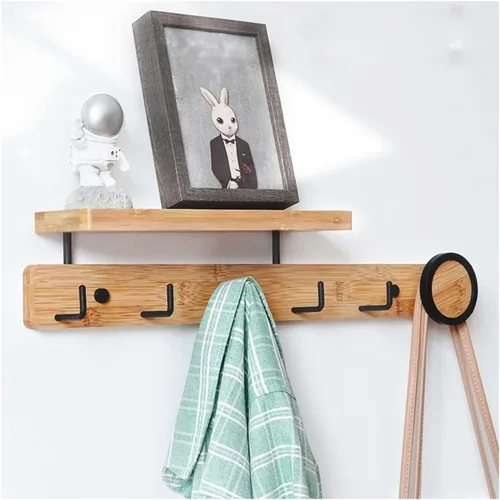 Vista 7 de Ganchos para colgar abrigos de pared, ganchos de entrada para abrigos, ganchos de madera, organizador de ropa, perchero para dormitorio, armarios