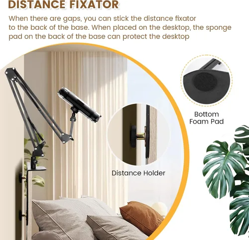 Vista 3 de Soporte para tablet para cabecero de cama, sofá, escritorio, soporte ajustable de 360° para teléfono y tableta, con manos libres, cómoda