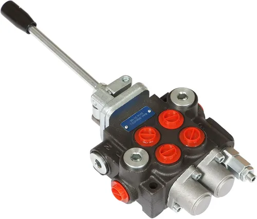 Vista 2 de Válvula hidráulica Válvula de control direccional hidráulica Válvula de doble efecto 2 carrete 11 GPM 3600 PSI Puertos SAE para tractores pequeños