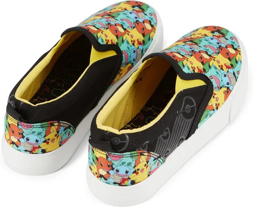 Vista 6 de Pokemon Zapatos sin cordones Pikachu para niños, tenis sin cordones Pikachu para niños, tenis sin cordones de lona Pikachu Charmander Bulbasaur