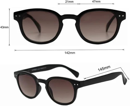 Vista 5 de VITENZI Gafas de sol bifocales para hombre y mujer Gafas redondas de lectura con tinte solar con lectores - Lucca