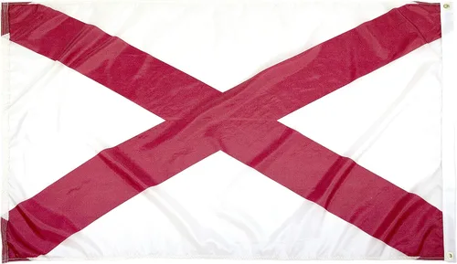 Vista 2 de FlagSource Bandera del estado de Alabama, material de nailon 200D con certificación FMAA, resistente, fabricada en Estados Unidos, resistente a