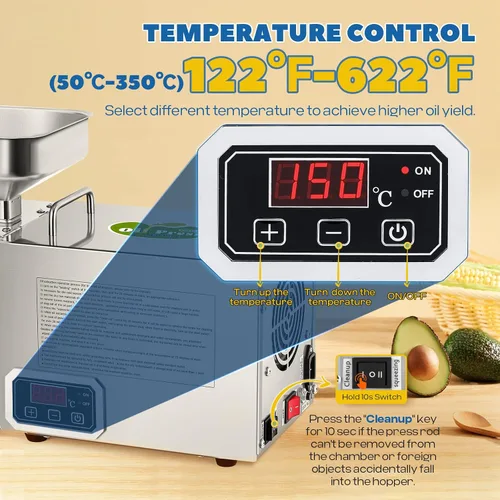 Vista 4 de máquina automática 12.5LBS/H de la prensa de aceite 1500W