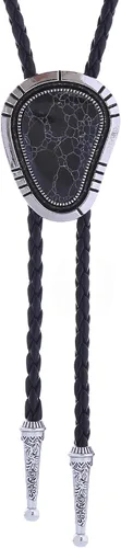 Vista 10 de Jeilwiy Corbata de bolo para hombre, corbata de vaquero occidental, collar de corbata de bolo dorado, corbata de cuero, corbata de Halloween