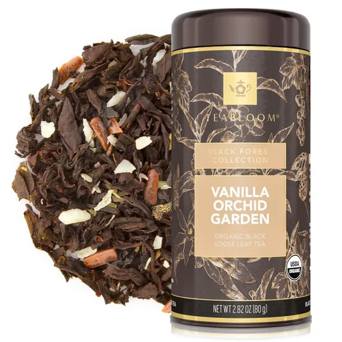 Vista 12 de Teabloom Té negro orgánico afrutado, té de hojas sueltas de cosecha de bayas, certificado orgánico y kosher, mezcla de hojas enteras frescas