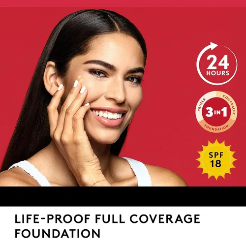 Vista 8 de Covergirl Outlast Extreme Wear Base líquida 3 en 1 de cobertura completa, protector solar SPF 18, beige pulido, 1 onza líquida