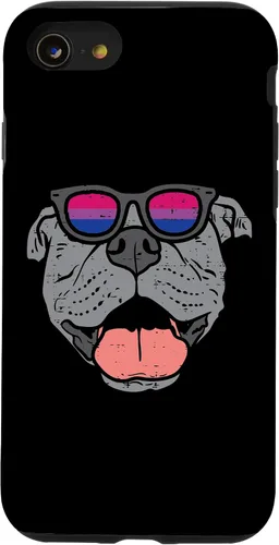 Vista 13 de Funda para iPhone 14 Pitbull Dog LGBTQ Bisexual Flag Gay Pride Ally Bi Dog Lover