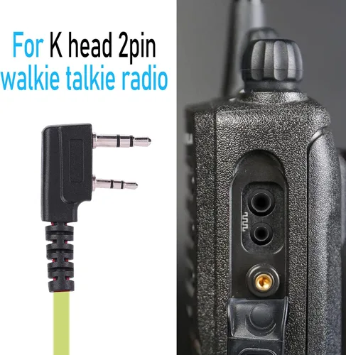 Vista 2 de Cuifati Walkie Talkie Auricular con micrófono, 2Pin 0.098 in & 0.138 in Single Wire Auricular universal Walkie Talkie Auriculares adecuados