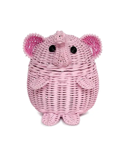 Vista 11 de G6 COLLECTION Cesta de almacenamiento de ratán con tapa, contenedor decorativo para decoración del hogar, organizador de estantes tejido a mano