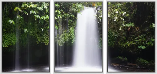 Vista 13 de SIGNWIN Lienzo enmarcado para pared, juego de decoración de guardería de bosques, niebla y niebla sobre bosque de montaña oscura, naturaleza, arte