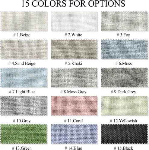 Vista 7 de Fcosie Light Filtering Linen Curtains, 52" Wx63 L, Khaki, 1 Panel Caqui (#5)