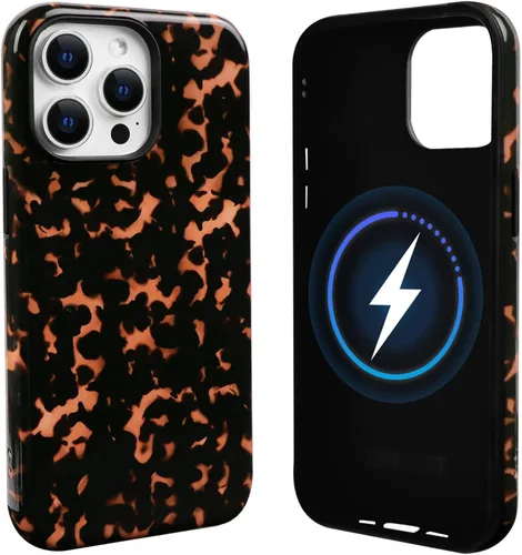 Vista 12 de NITITOP Funda magnética compatible con iPhone 11, compatible con MagSafe lindo diseño estético de leopardo ámbar tortuga para mujeres, hombres