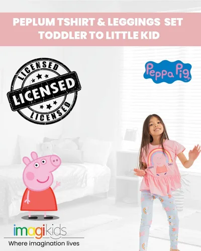 Vista 2 de Peppa Pig Conjunto de camiseta y leggings con volantes para niñas pequeñas (2T - 7-8)
