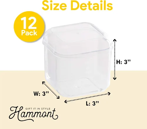 Vista 2 de Hammont Caja de acrílico – Cajas de regalo de fiesta – Cubo transparente con bordes redondeados para regalos, bodas, golosinas, dulces y accesorios