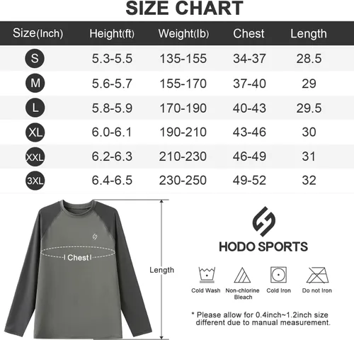 Vista 6 de Men's UPF 50+ Quick-Dry Swim Shirt Rash Guard with Sun Protection