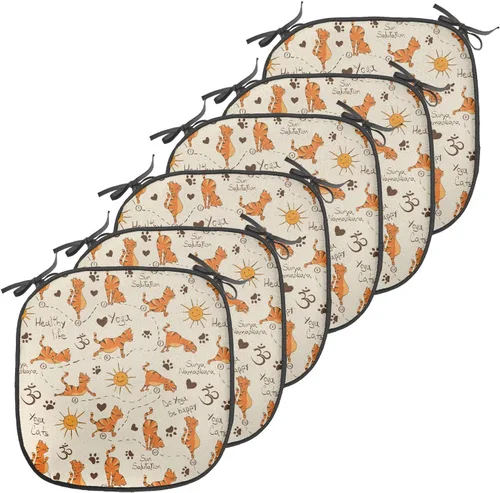 Vista 106 de Ambesonne Flamingo - Cojín de asiento para silla, diseño de fantasía exótica con elementos de vida silvestre hawaiana en colores pastel, acolchado