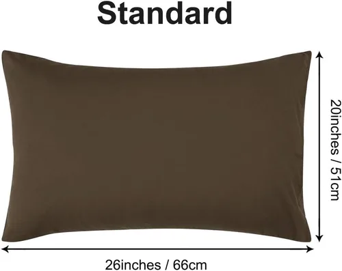 Vista 8 de PiccoCasa Paquete de 2 fundas de almohada de microfibra cepillada de lujo de 1800 hilos, fundas de almohada suaves para almohada estándar