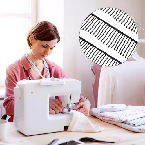 Vista 6 de AHANDMAKER Borde de flecos de cuentas de vidrio de 1 yarda, 3.58 pulgadas de ancho, cinta de borlas de diamantes de imitación para cortina