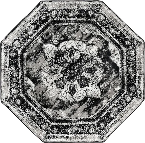 Vista 441 de Unique Loom Colección Sofia - Alfombra de área Salle Garnier (7' 1" x 10' Rectángulo, Borgoña/ Marfil)