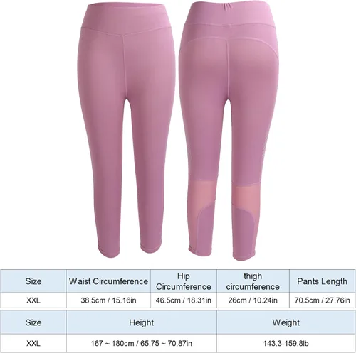Vista 8 de Pantalones de yoga de cintura alta para mujer, leggings deportivos, leggings deportivos transpirables recortados, levantamiento de glúteos