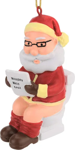 Vista 7 de Tree Buddees Adornos de Navidad inapropiados de Papá Noel en el trono
