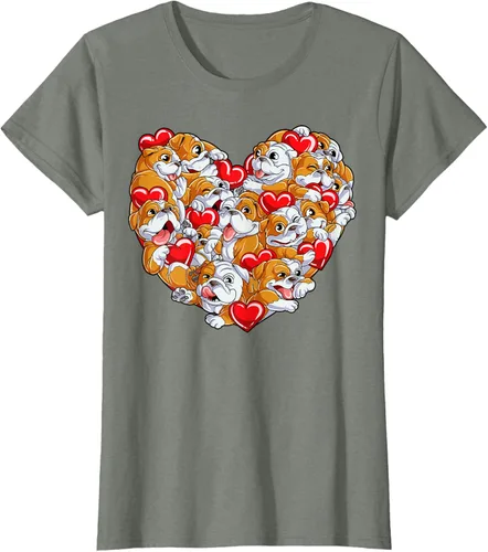 Vista 13 de Camiseta inglesa para el día de San Valentín con diseño de corazón y perro amante de los niños Negro