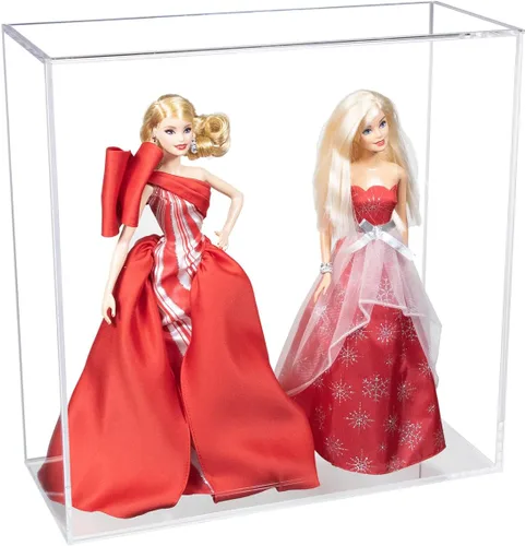 Vista 21 de Better Display Cases Vitrina doble de acrílico transparente para muñecas con parte trasera deslizante transparente con soportes de pared (A124A)