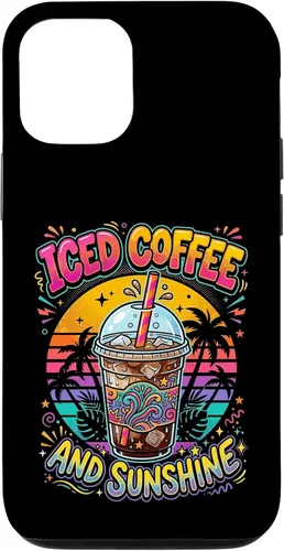 Vista 28 de Iced Coffee Sunshine Palm Trees Retro Summer Drink Case for iPhone 17