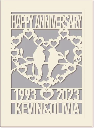 Vista 5 de EDSG Tarjeta de aniversario personalizada, regalo de boda, tarjetas cortadas de papel con cualquier nombre, fecha para mujeres, hombres, marido